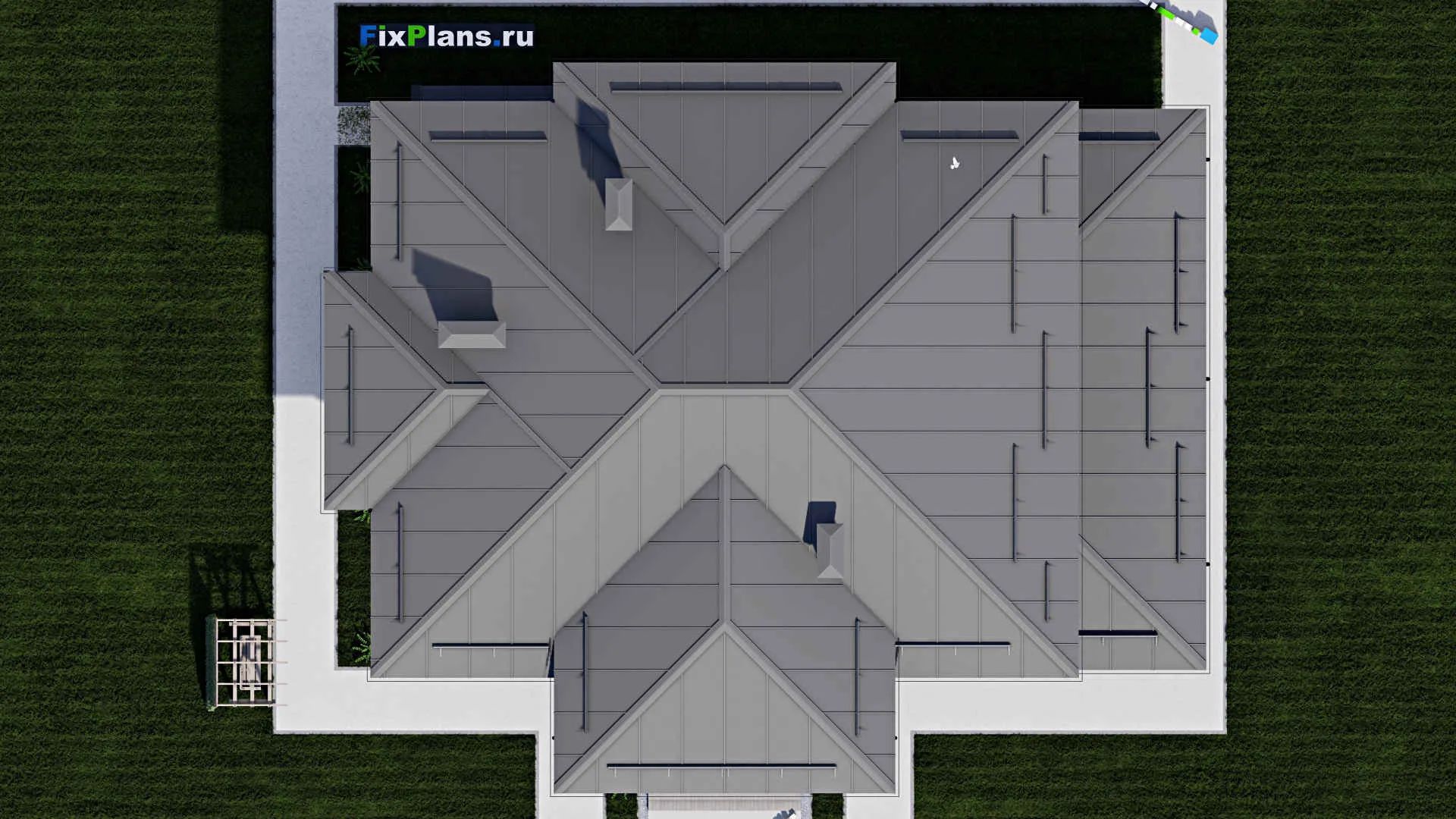 F-0080 - Проект двухэтажного дома 17 на 21, площадью 360 м² с террасой и 4 спальнями