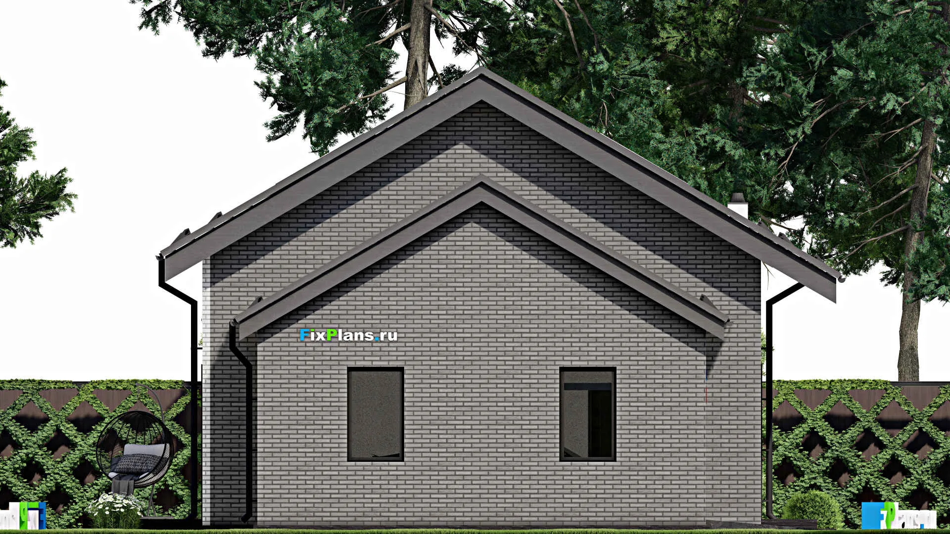 F-2825 - Проект дома с мансардой 9 на 17, площадью 210 м² с террасой, балконом, гаражом на 1 машину и 4 спальнями