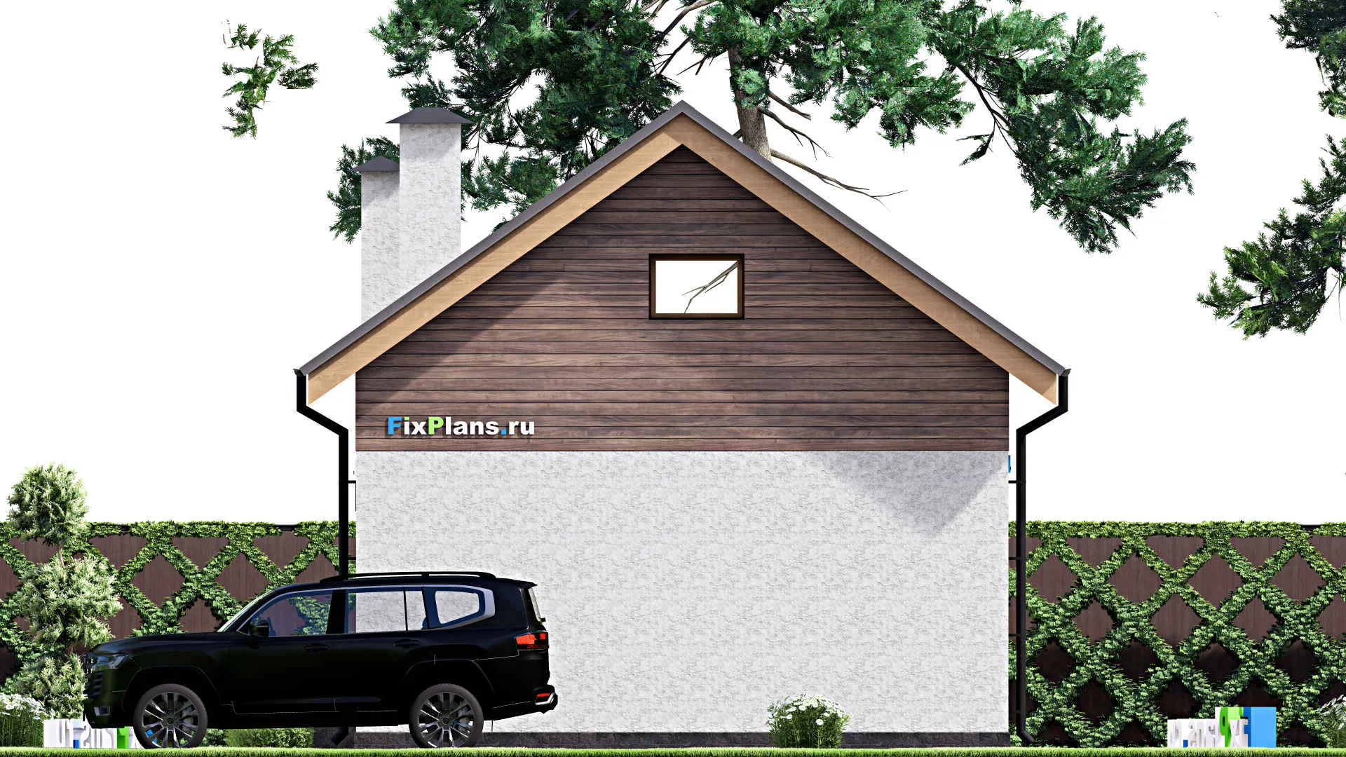 F-16010 - План одноэтажного дома 8 на 13, площадью 70 м² с террасой и 3 спальнями