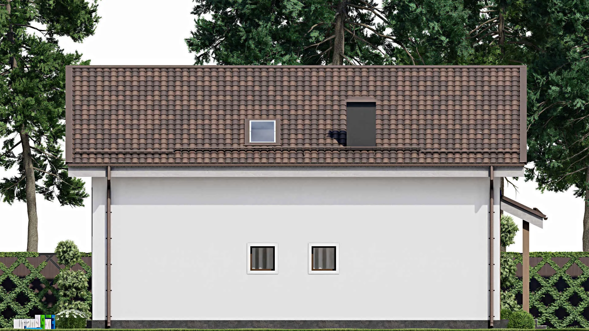 F-10160 - Планы дома с мансардой 11 на 14, площадью 150 м² с террасой и 3 спальнями