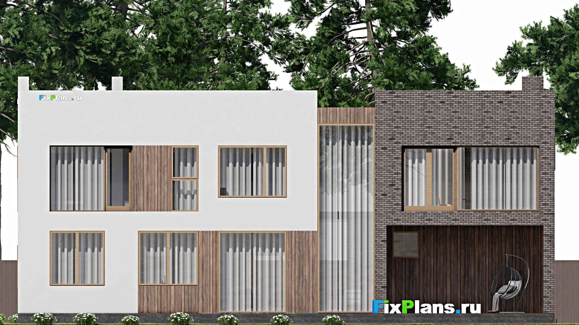 F-4931 - Проект двухэтажного дома 16 на 20, площадью 360 м² с террасой и 4 спальнями