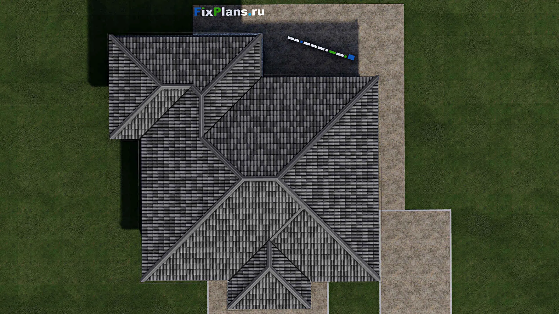 F-1799 - Проект одноэтажного дома 11 на 13, площадью 130 м² с террасой и 3 спальнями