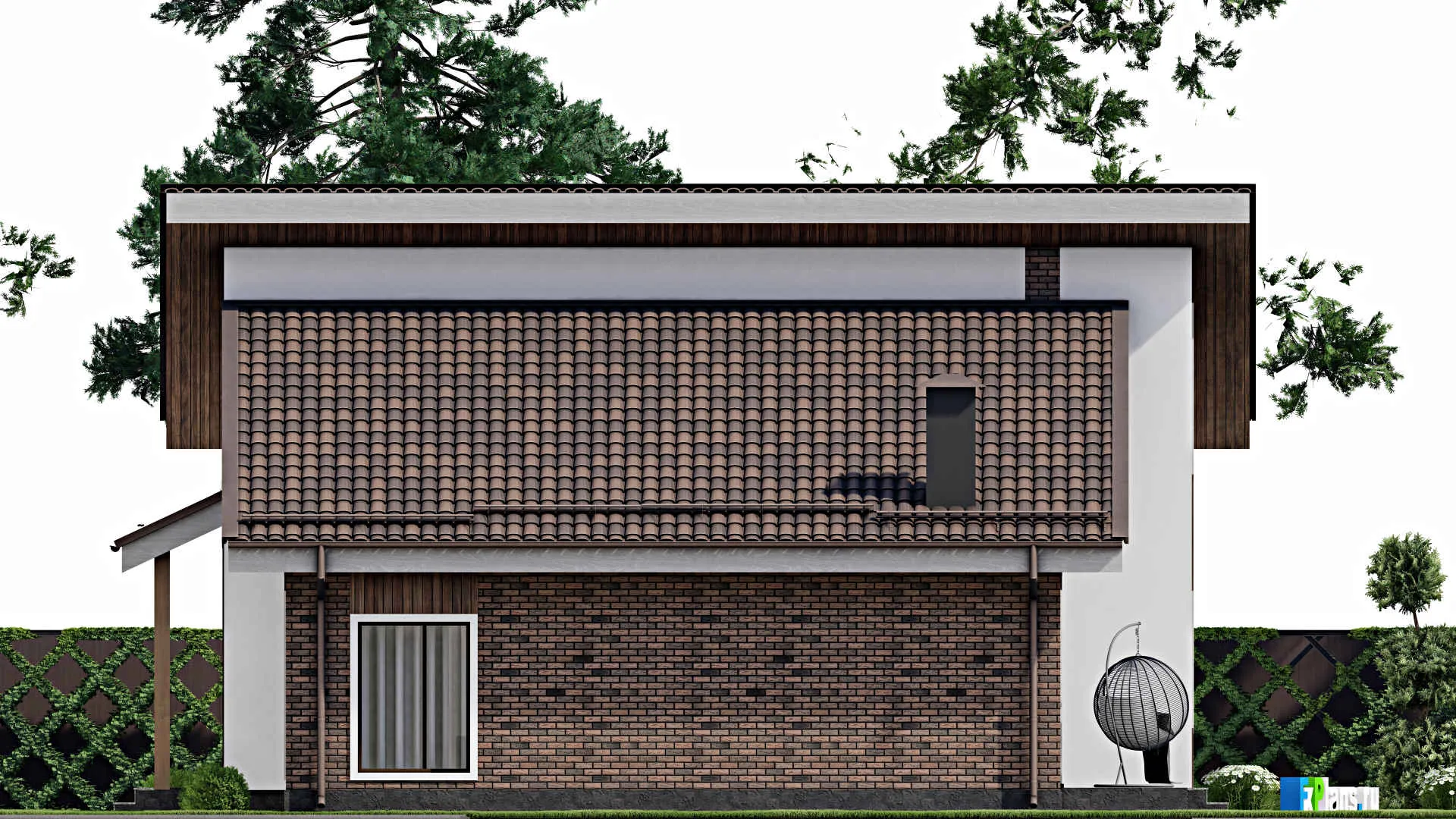 F-10160 - Планы дома с мансардой 11 на 14, площадью 150 м² с террасой и 3 спальнями