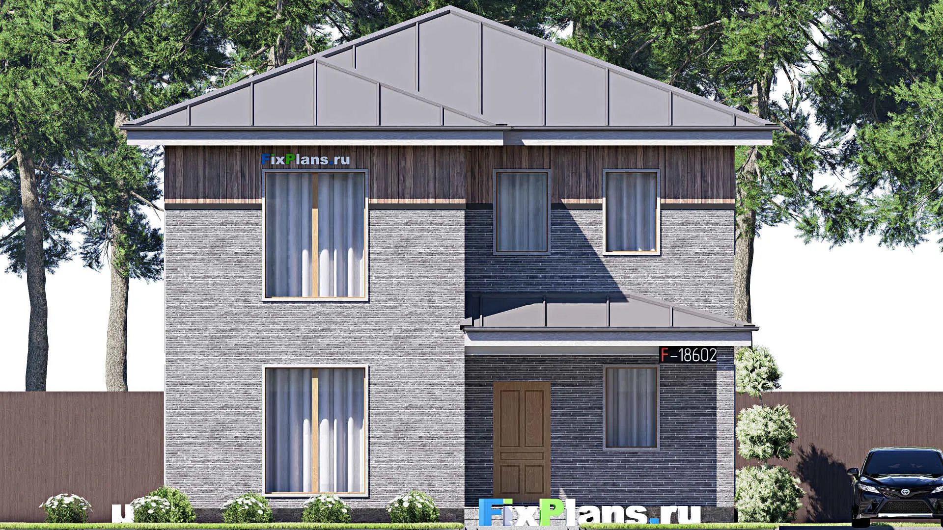 F-18602 - Проект двухэтажного дома 10 на 13, площадью 170 м² с 3 спальнями