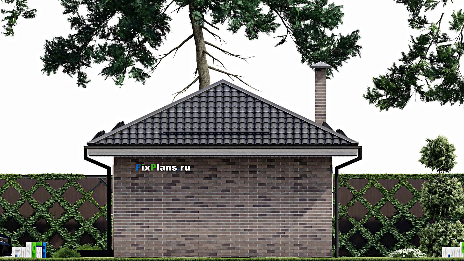 F-4409 - Проект одноэтажного дома 7 на 21, площадью 120 м² с террасой и 3 спальнями