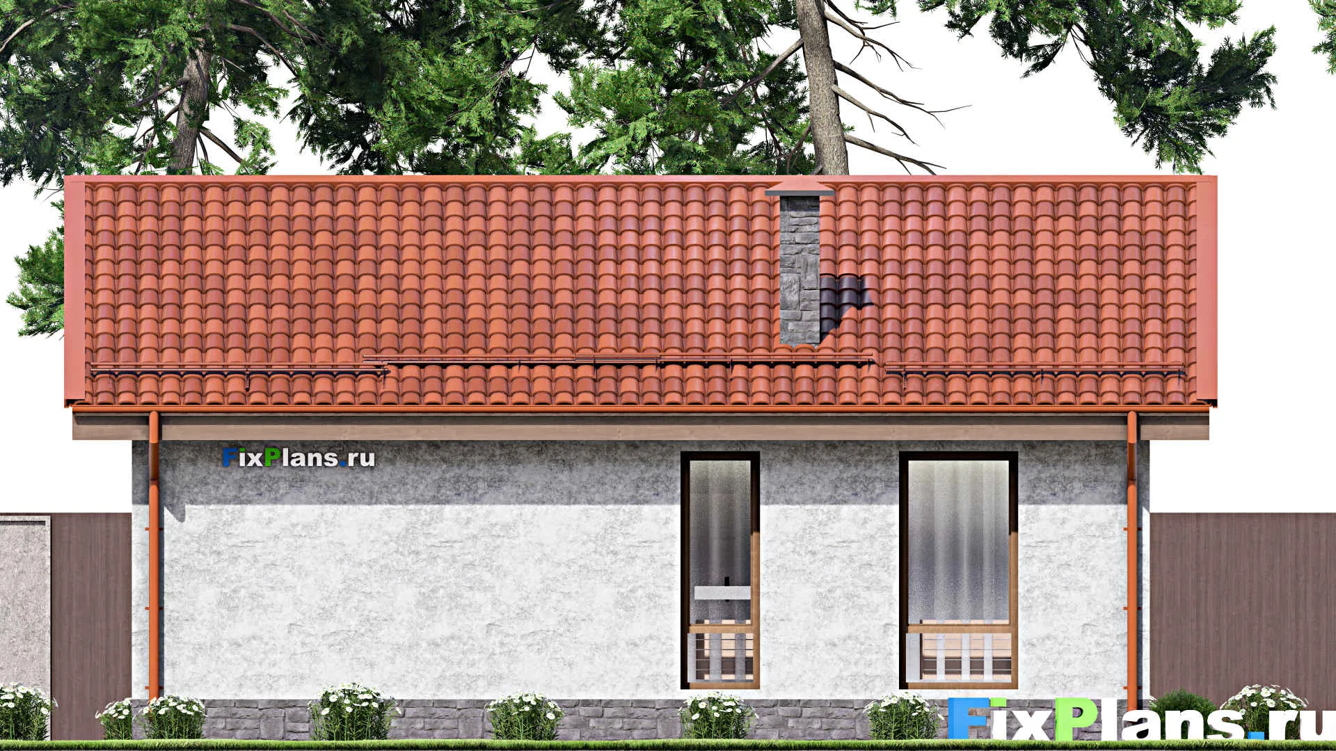 F-14768 - Проект одноэтажного дома 10 на 11, площадью 70 м² с 2 спальнями