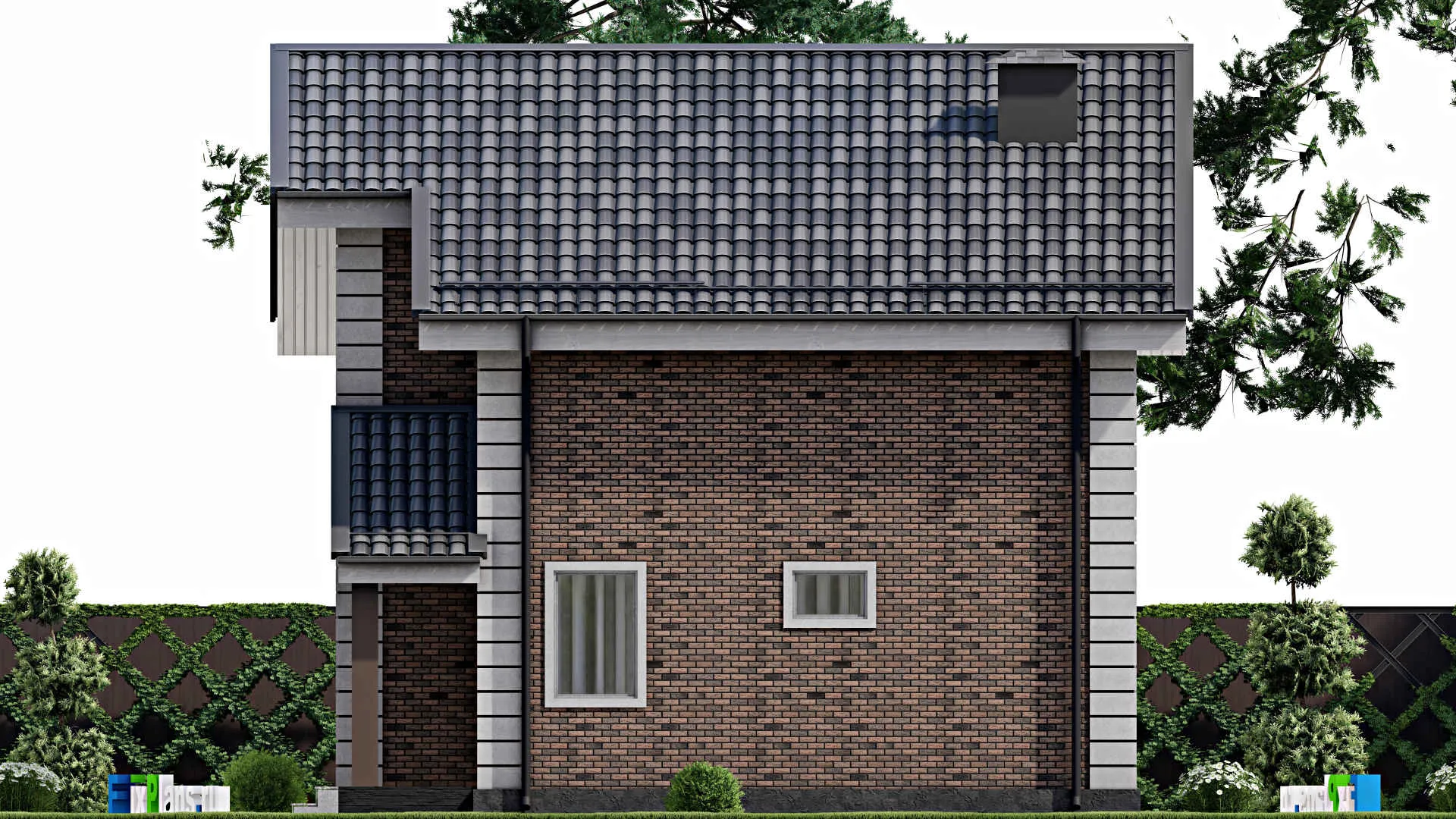 F-10664 - Проект дома с мансардой 10 на 14, площадью 120 м² с 3 спальнями