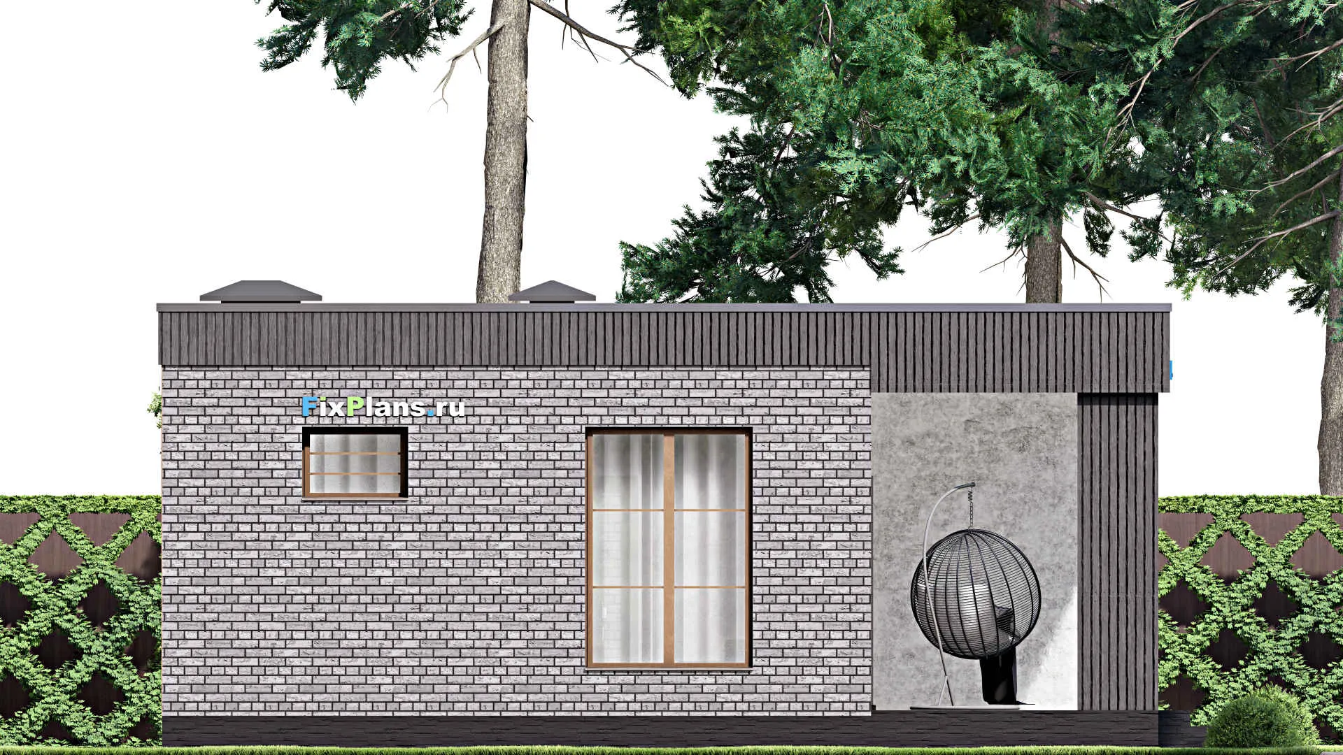 F-14903 - Проект бани 9 на 13, площадью 110 м² с терассой, санузлом и спальней