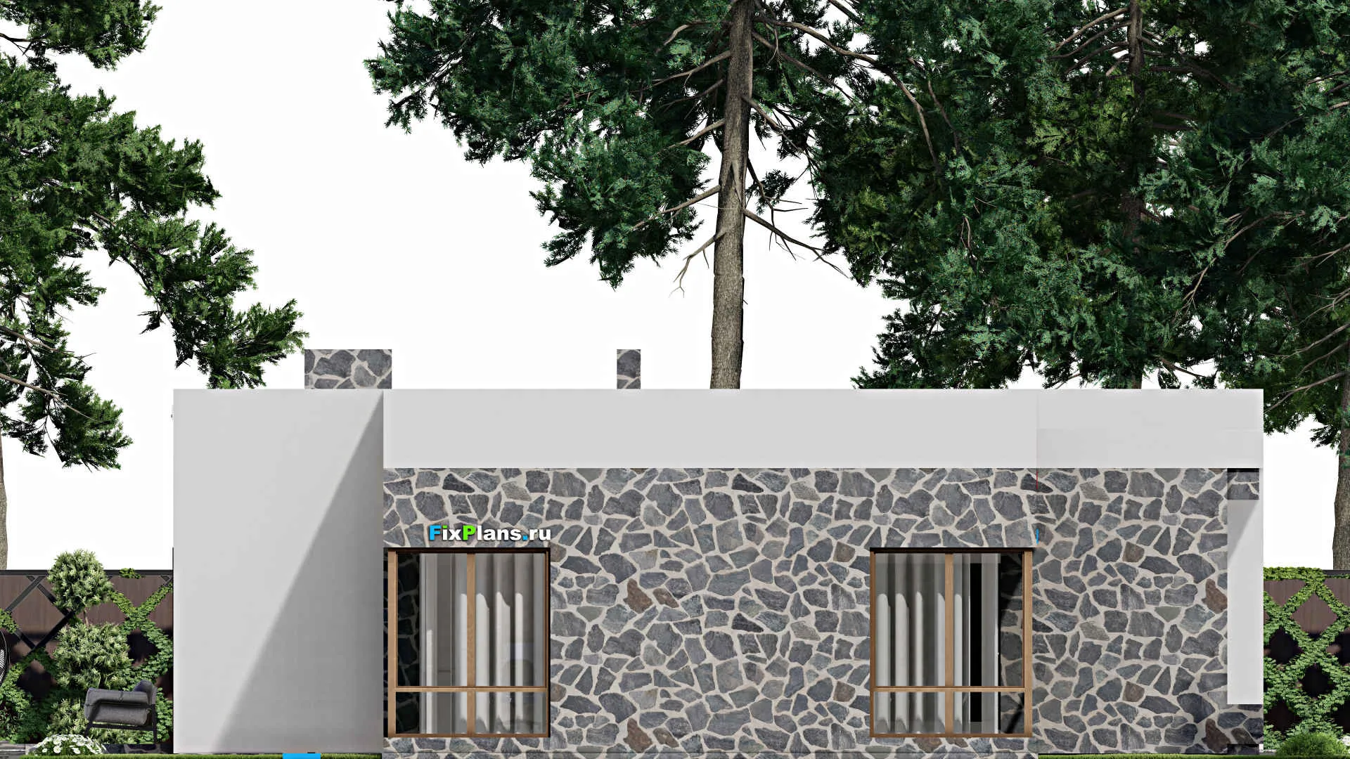 F-8909 - Проект бани 18 на 18, площадью 220 м² с терассой, санузлом и спальней