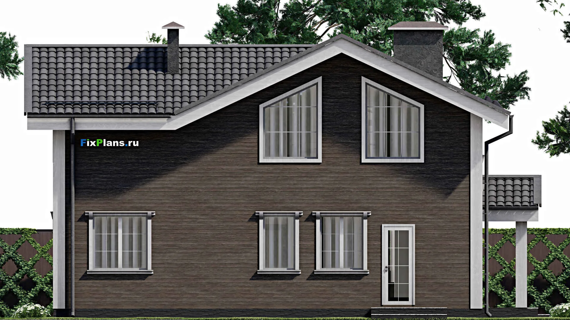 F-6821 - Проект дома с мансардой 13 на 14, площадью 180 м² с 4 спальнями