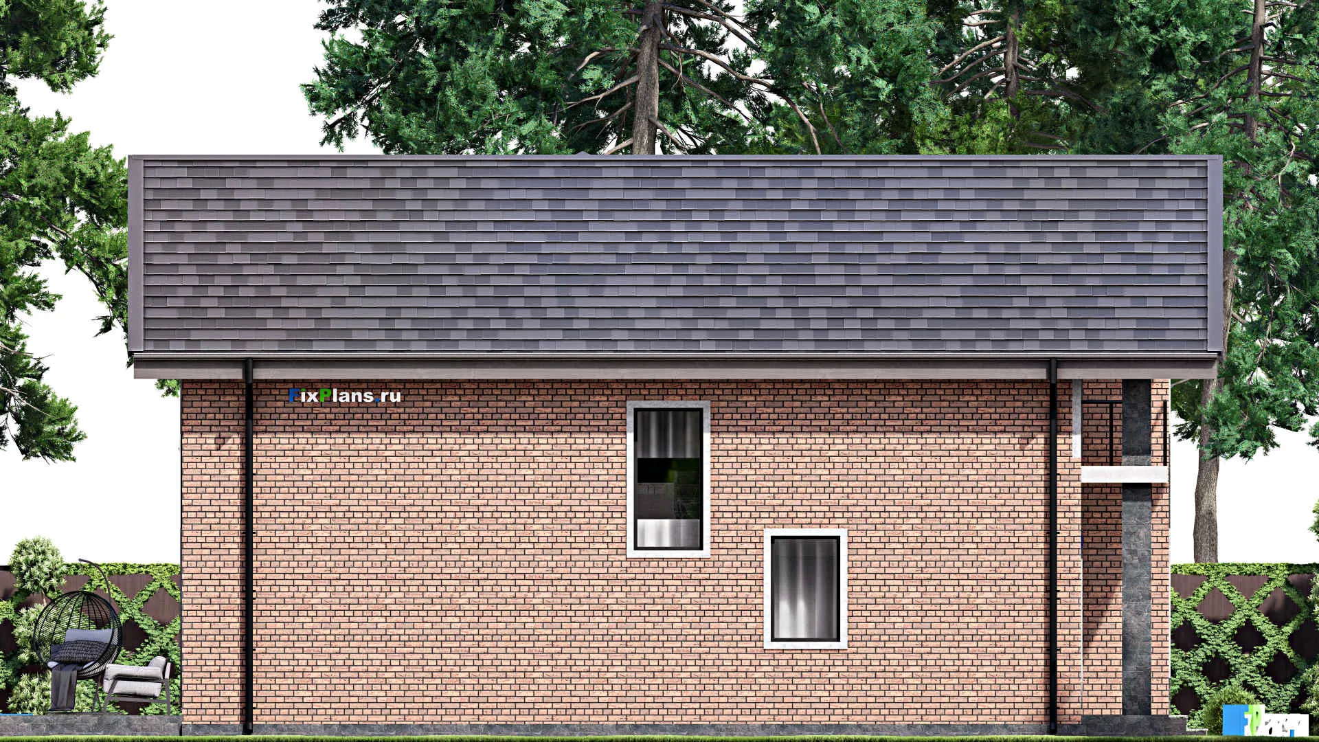 F-12977 - Проект дома с мансардой 10 на 17, площадью 220 м² с террасой и 5 спальнями