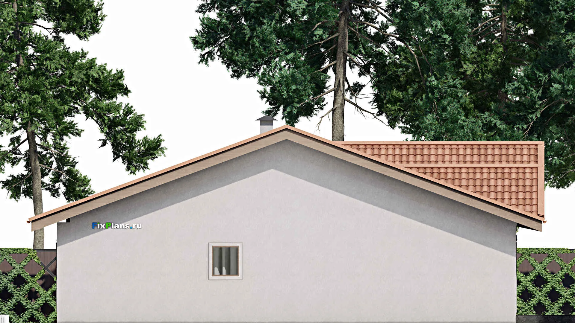 F-10052 - План одноэтажного дома 17 на 17, площадью 230 м² с 3 спальнями