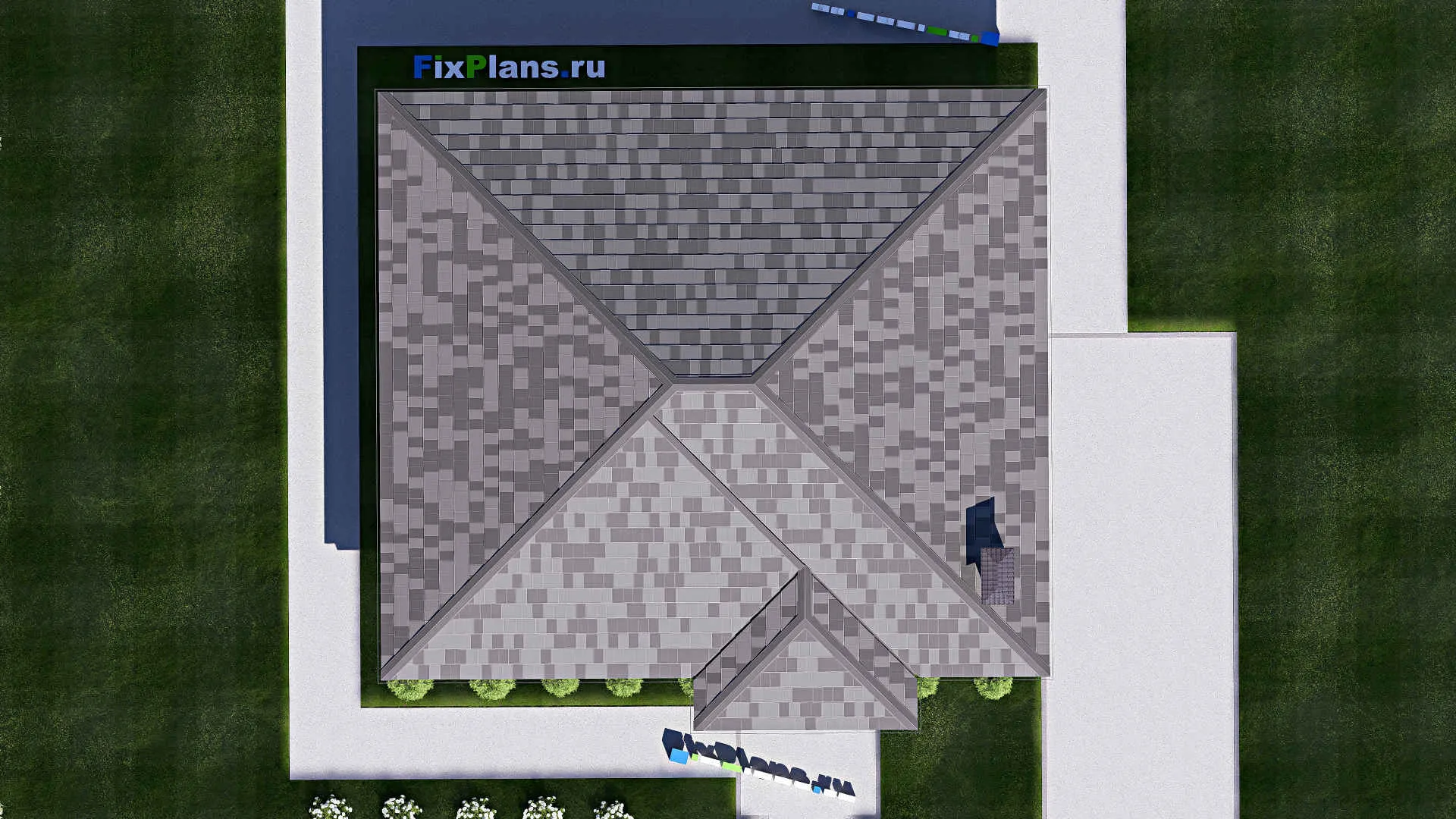 F-18512 - План одноэтажного дома 12 на 13, площадью 110 м² с 3 спальнями