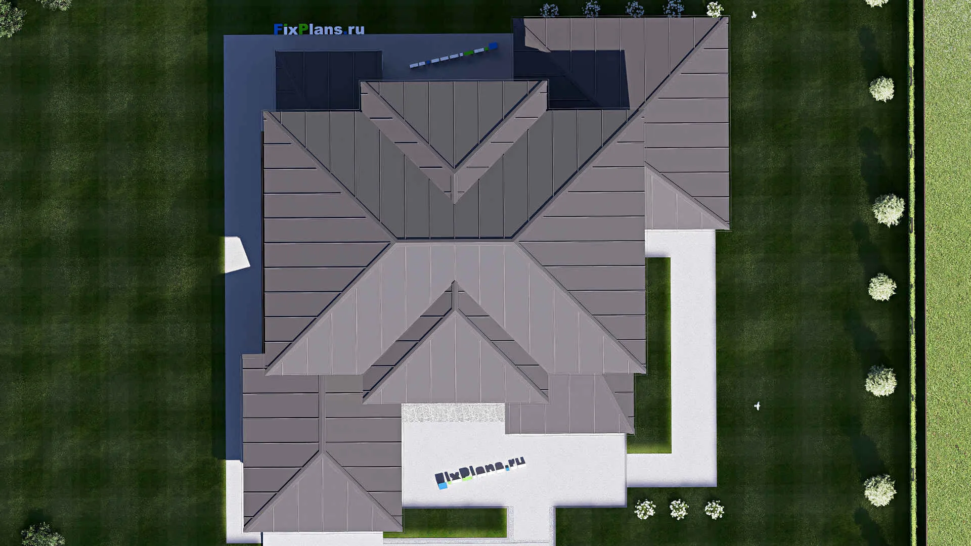 F-20600 - Проект двухэтажного дома 21 на 22, площадью 350 м² с террасой и 4 спальнями