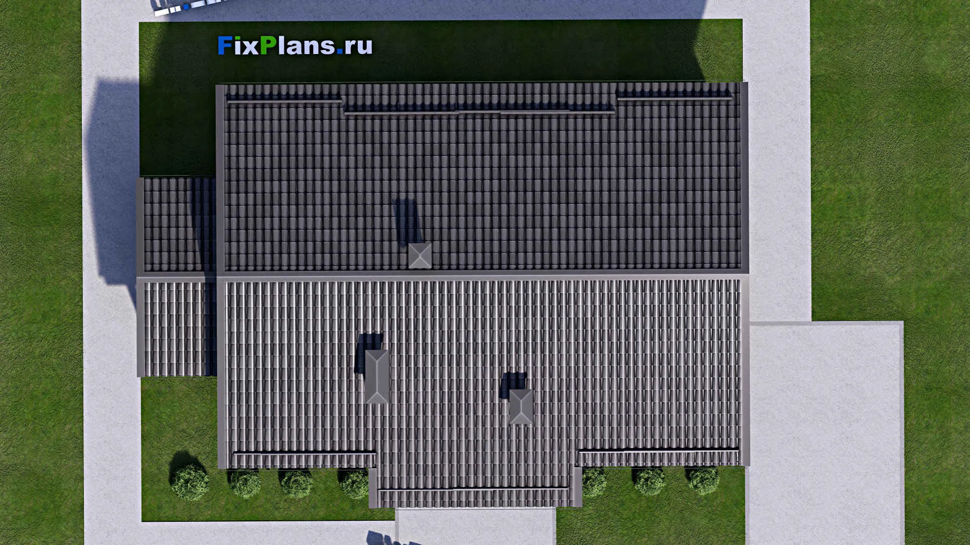 F-12788 - Проект одноэтажного дома 10 на 15, площадью 100 м² с террасой и 3 спальнями
