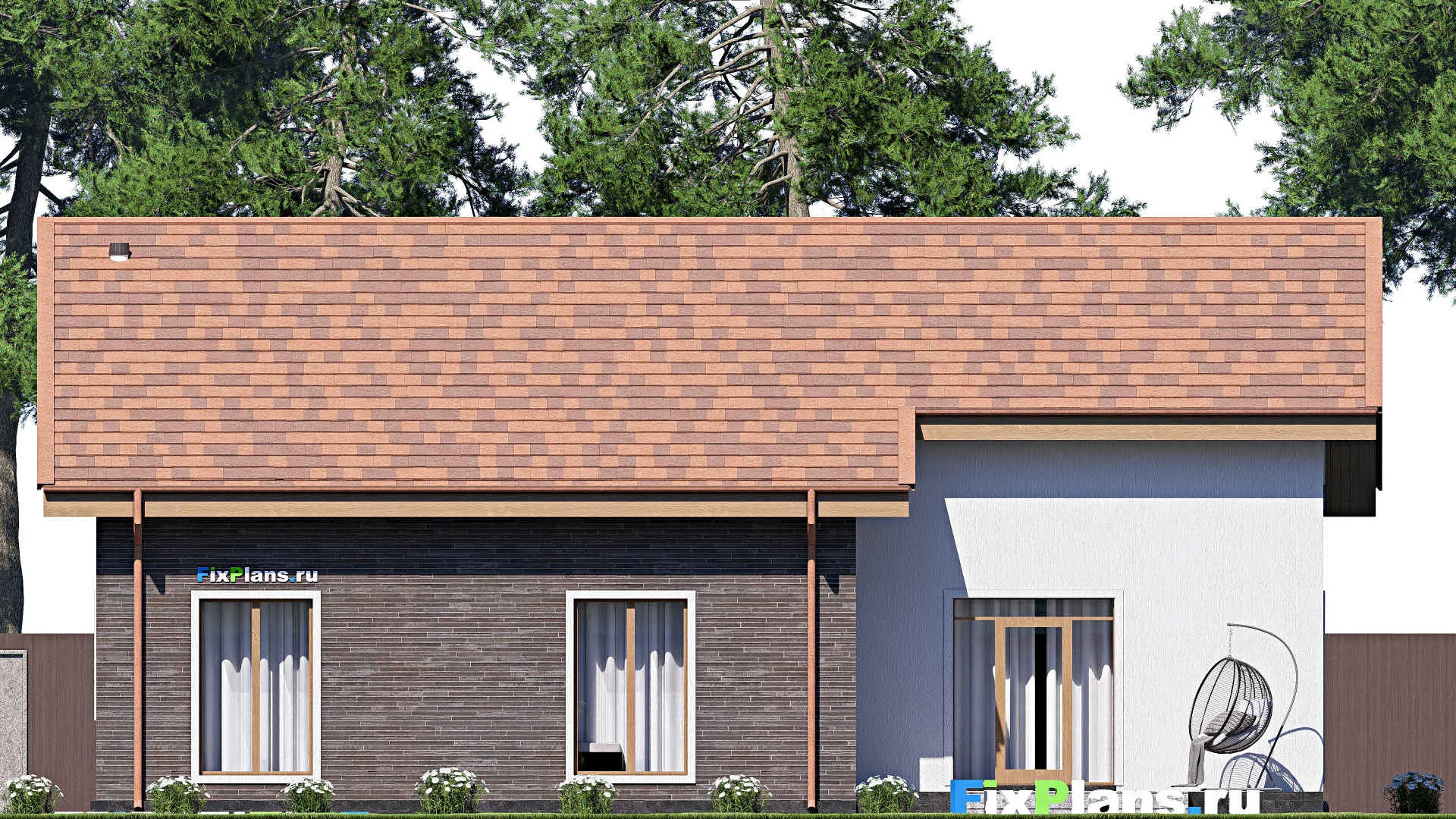 F-20258 - Проект дома с мансардой 13 на 16, площадью 300 м² с террасой и 5 спальнями