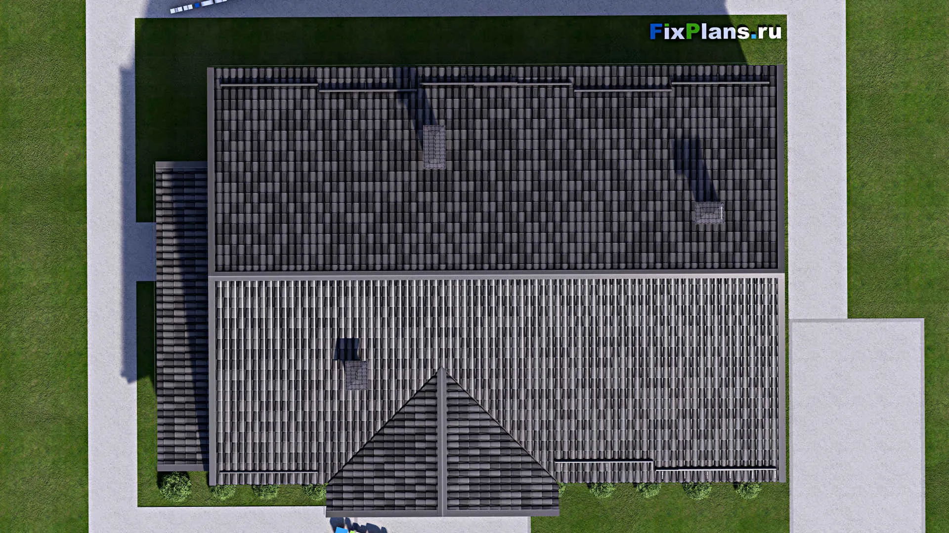 F-12887 - Проект дома с мансардой 13 на 18, площадью 200 м² с террасой и 3 спальнями