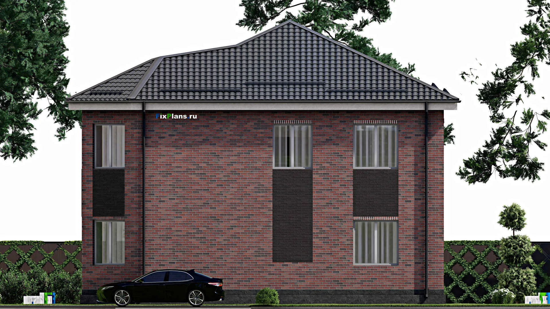 F-3401 - Проект двухэтажного дома 12 на 14, площадью 210 м² с 6 спальнями